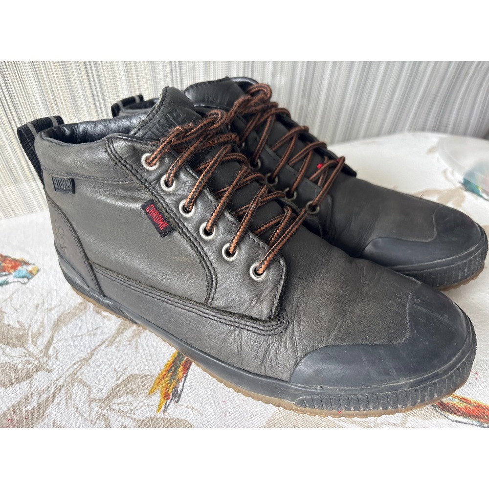 Chrome Industries Storm 415 Pro Work Boots Black Leather Mens 8 Waterproof
